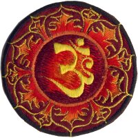 Om Aufnäher rot / gelb