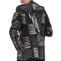 Goa Zipfelkaputzenjacke "Flower" schwarz M