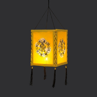 Lampenschirm aus Baumwolle Ganesha gelb