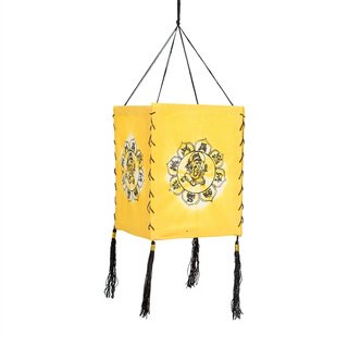 Lampenschirm aus Baumwolle Ganesha gelb
