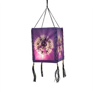 Lampenschirm aus Baumwolle Ganesha lila