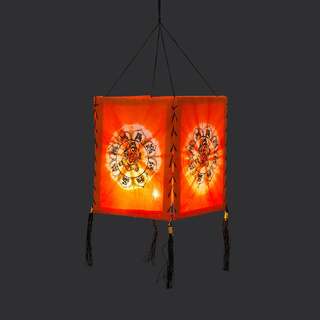 Lampenschirm aus Baumwolle Ganesha orange