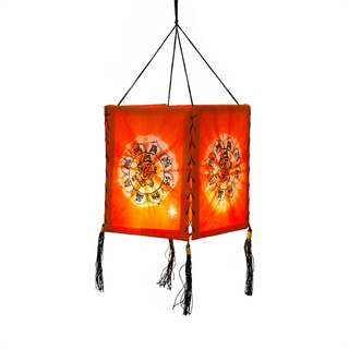 Lampenschirm aus Baumwolle Ganesha orange