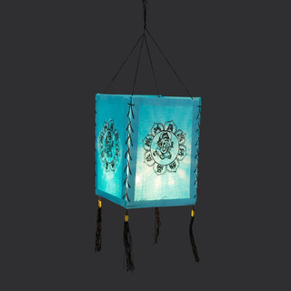 Lampenschirm aus Baumwolle Ganesha türkis