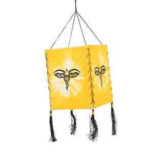 Lampenschirm aus Baumwolle Buddha Eye gelb