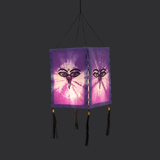 Lampenschirm aus Baumwolle Buddha Eye lila