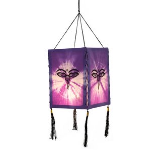 Lampenschirm aus Baumwolle Buddha Eye lila