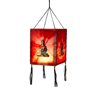 Lampenschirm aus Baumwolle Buddha rot
