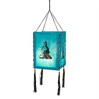 Lampenschirm aus Baumwolle Buddha türkis