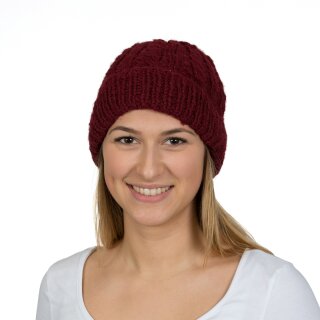 Beanie Cable fr Kinder rot