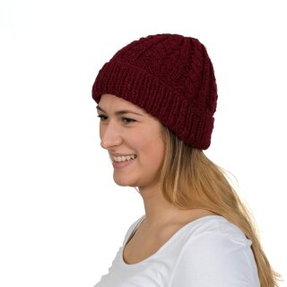 Beanie Cable fr Kinder rot