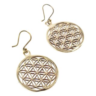 Ohrringe aus Messing Blume des Lebens 2,4 cm