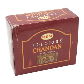 HEM Dhoop Cones Precious Chandan (kostbares Sandelholz) - 10 Rucherkegel