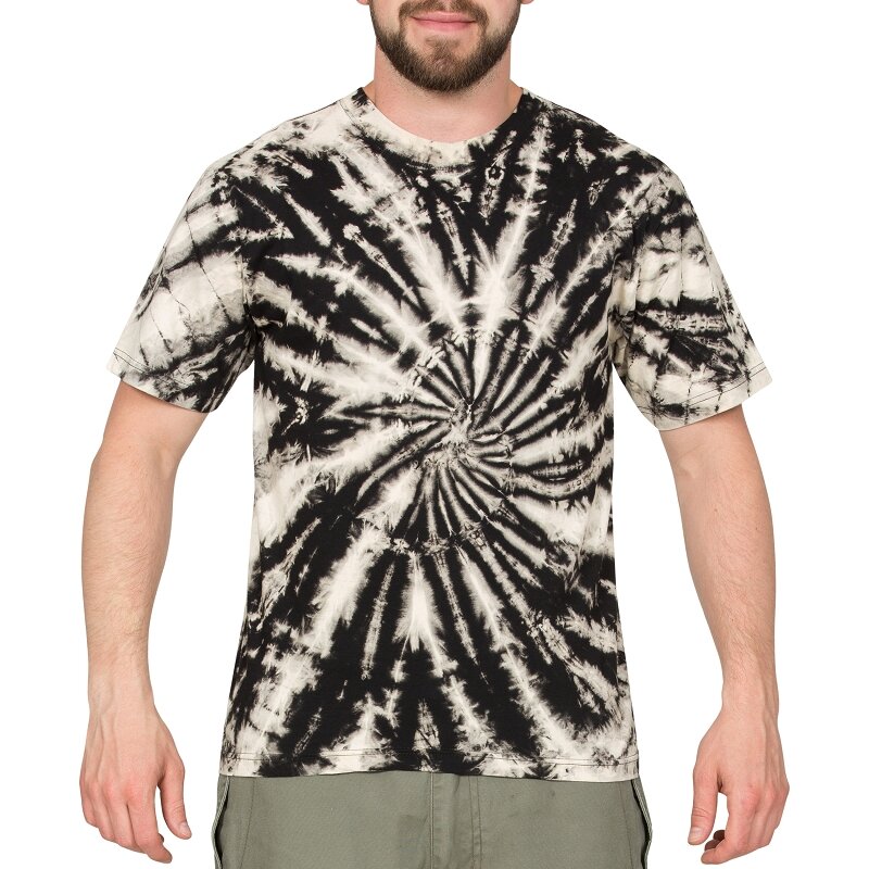 RED By EMP Herren T-Shirt Mit Schwarz-weißem Batik-Look – Regular Fit, Rundhals