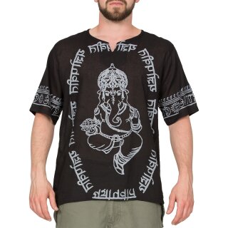 Thai Hemd "Lord Ganesha" schwarz XL