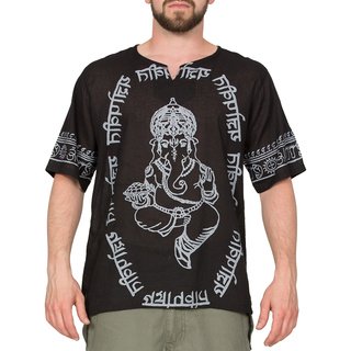 Thai Hemd Lord Ganesha schwarz XL