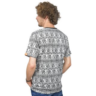 T-Shirt mit Ethno Muster Elephant schwarz L