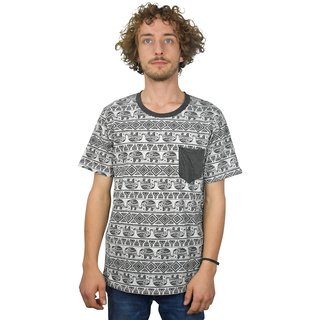 T-Shirt mit Ethno Muster Elephant schwarz M