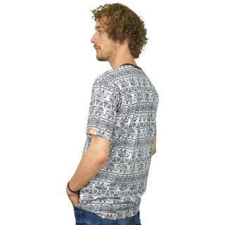 T-Shirt mit Ethno Muster Elephant blau XL