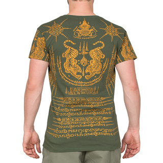 Thai Tempel Tattoo T-Shirt Tiger grün L