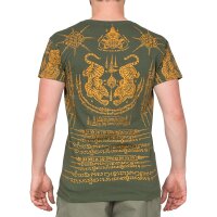 Thai Tempel Tattoo T-Shirt "Tiger" grün L