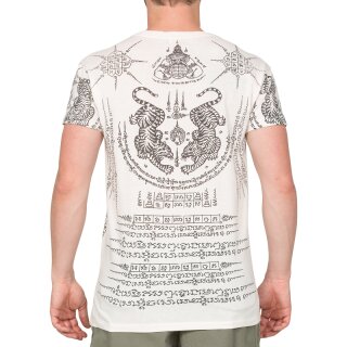 Thai Tempel Tattoo T-Shirt Tiger weiss L