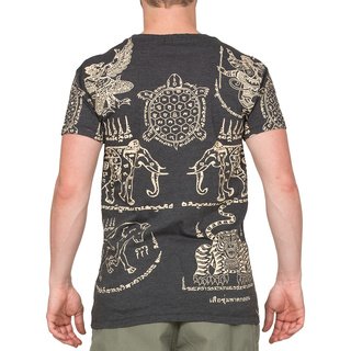 Thai Tempel Tattoo T-Shirt Turtle schwarz L