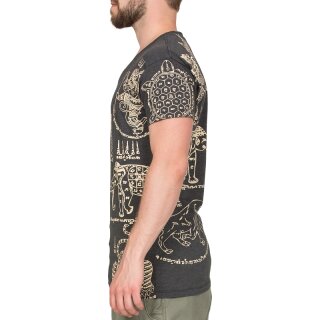 Thai Tempel Tattoo T-Shirt Turtle schwarz M