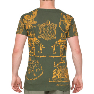 Thai Tempel Tattoo T-Shirt Turtle grün L