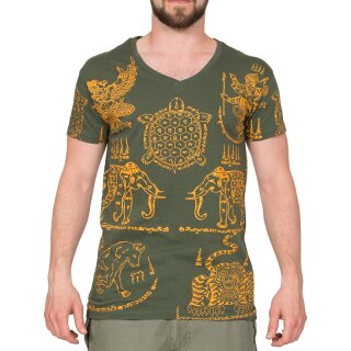 Thai Tempel Tattoo T-Shirt Turtle grn XL
