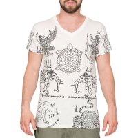 Thai Tempel Tattoo T-Shirt "Turtle" weiss L