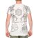 Thai Tempel Tattoo T-Shirt "Turtle" weiss L