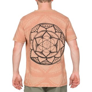T-Shirt Om Mandala braun L