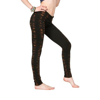 Batik Leggings aus elastischer Viskose braun