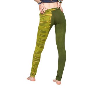Batik Leggings aus elastischer Viskose grün