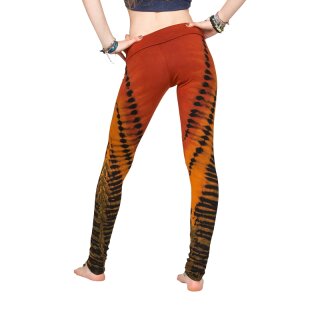 Batik Leggings aus elastischer Viskose orange