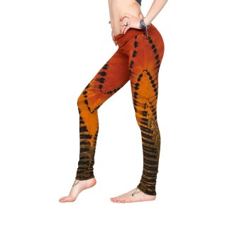 Batik Leggings aus elastischer Viskose orange