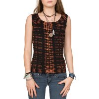 Batik Top "Cut Out" mit Rückenausschnitt braun